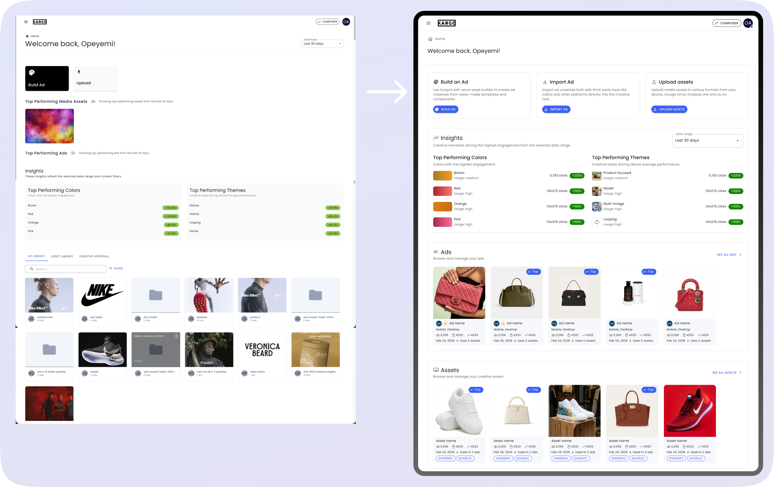 Creative Hub redesign solution preview